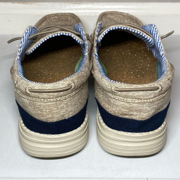 Bruno Marc Slip On Loafers Men’s 7.5 Lightweight Deck Shoes Canvas Tan Khaki - Picture 9 of 15